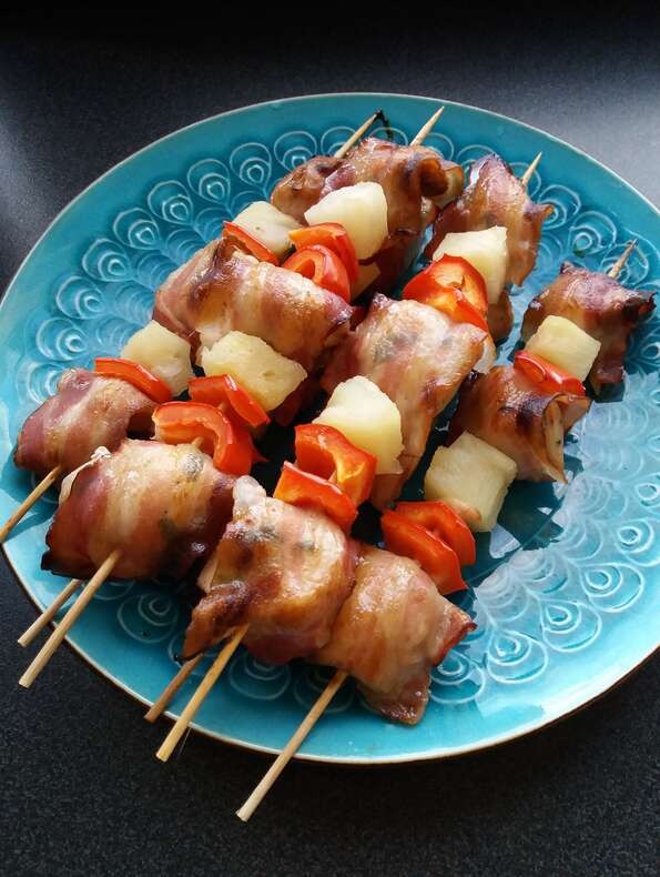 Chicken and Bacon Shish Kabobs