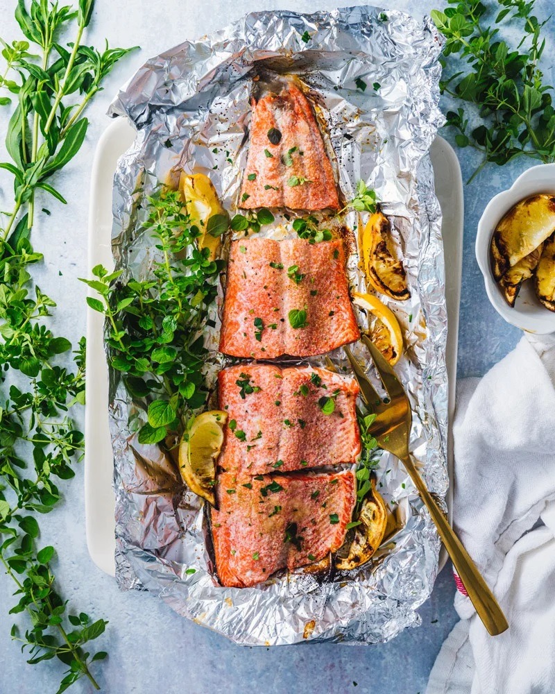 Grilled Salmon in Foil